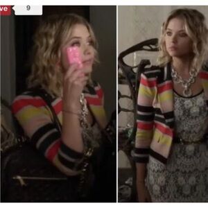 BCBG MAXAZRIA M Natalia Striped Cropped Blazer Jacket Multicolor Knit Ponte